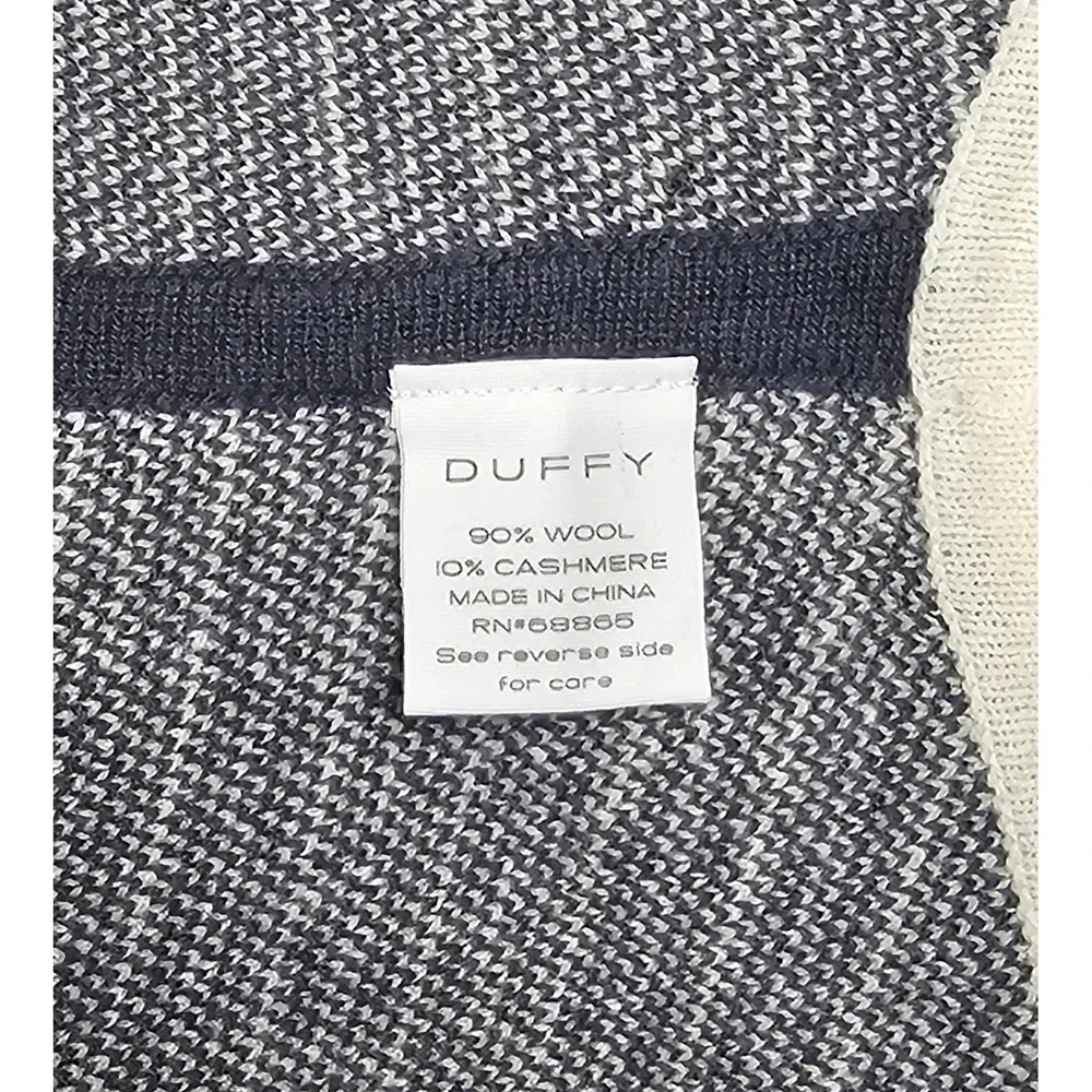 Duffy Wool Cashmere Gray Wrap Poncho Sweater Attached Scarf XS/small